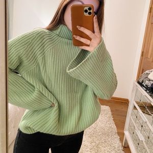 Stores Green Mock Neck Sweater